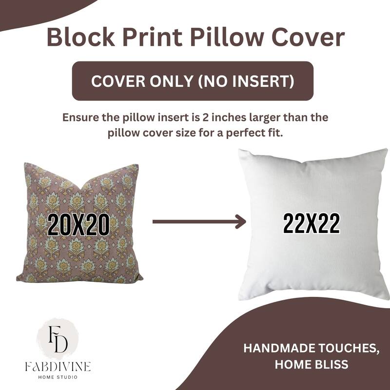 Fabdivine Floral Throw Fall Summer Décor Pink Pillow Cover Handmade Linen, for Farmhouse Guest Room or Couch, Custard Apple