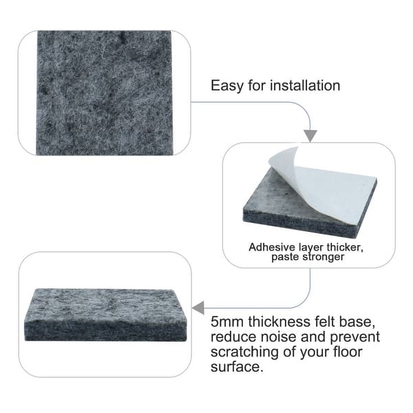 Felt Furniture Pad Square 1 5 8 Self Adhesive Desk Floor Self Adhesive Desk Floor