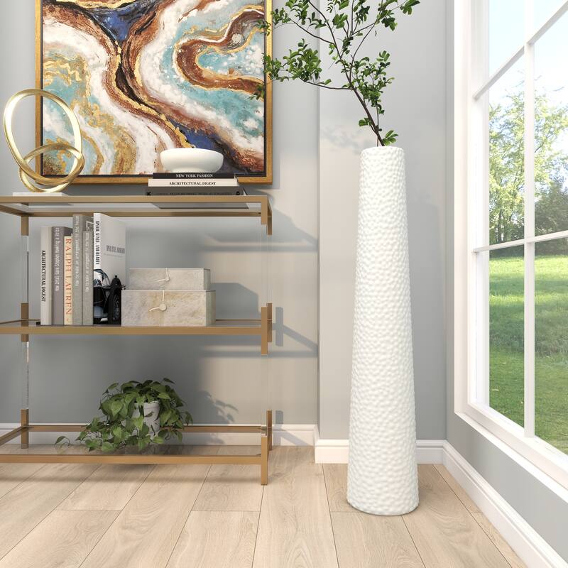 Minimalist Ceramic Modern Tall Vase with Bubble Texture - Silver, Black, Gold, White