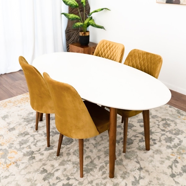 Rose velvet dining chair top