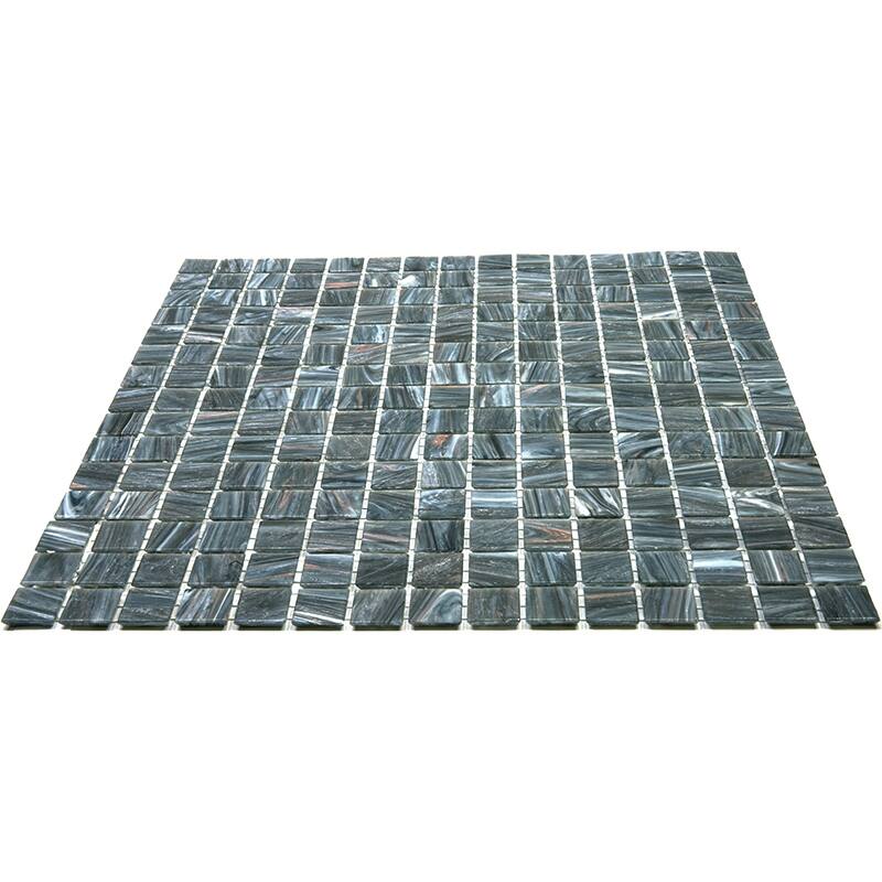 Apollo tile 12" x 12" Celestial Glossy Cosmic Gray Glass Tile (20 sq ft/case) - 20 Pack