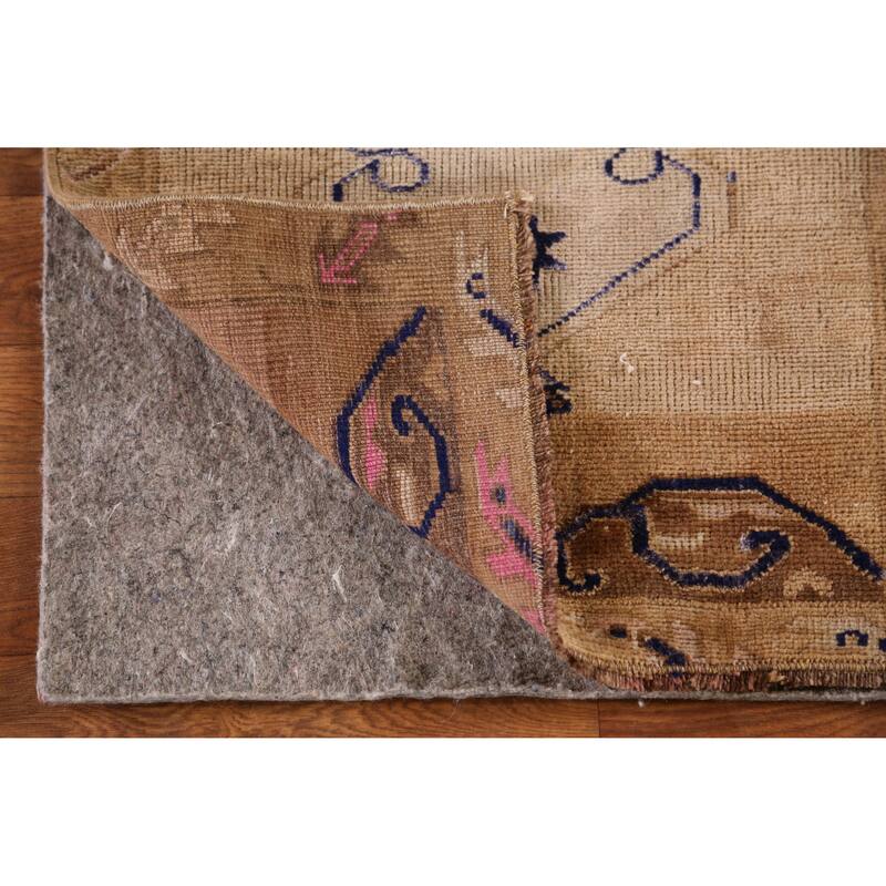 Hand Knotted Oriental 100% Wool Carpet Transitional Geometric Beige & Ivories Anatolian Area Rug - 2' 6'' X 1' 7''
