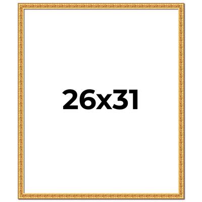 26x31 Frame Gold Real Wood Picture Frame Width 1 inches | Interior