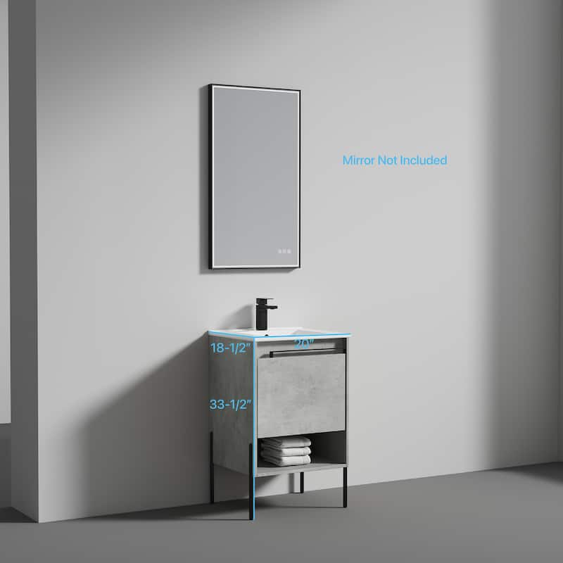 Blossom Turin 20 Inch Freestanding Bathroom Vanity with Ceramic Sink