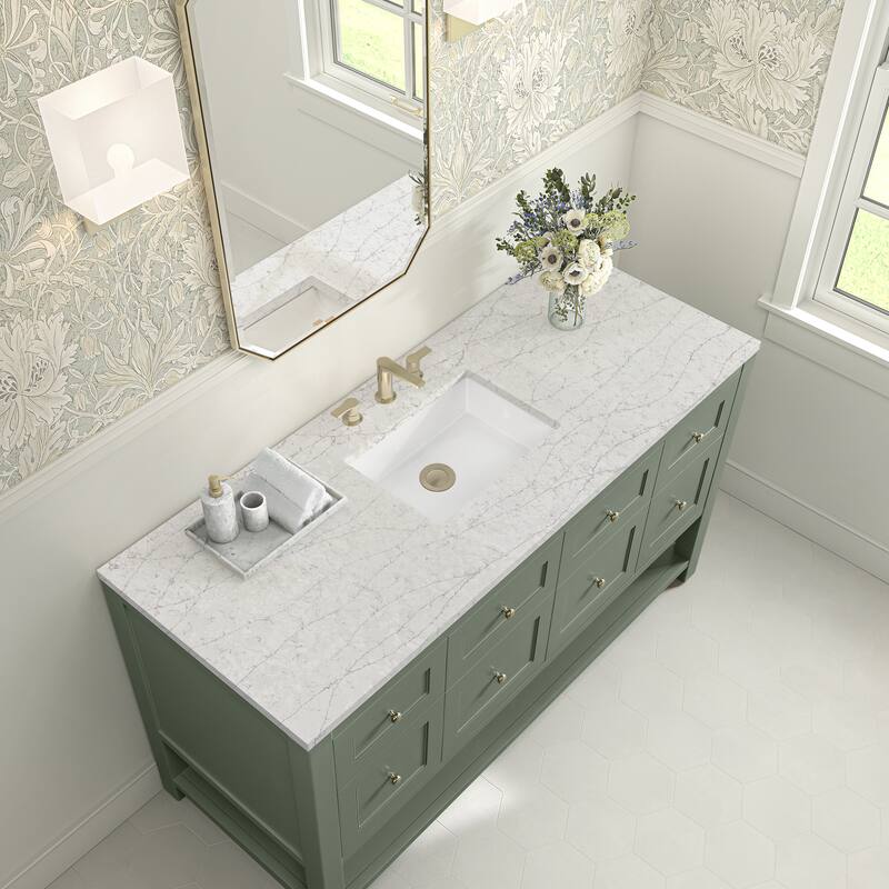 Breckenridge 60" Single Vanity, Smokey Celadon - 60S - Eternal Jasmine