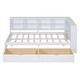 preview thumbnail 33 of 43, USB Ports on L-Shape Storage Headboard Bed Frame, Wooden DayBed Sofa Bed, Wooden Slat Platform Bed with 2 Drawers