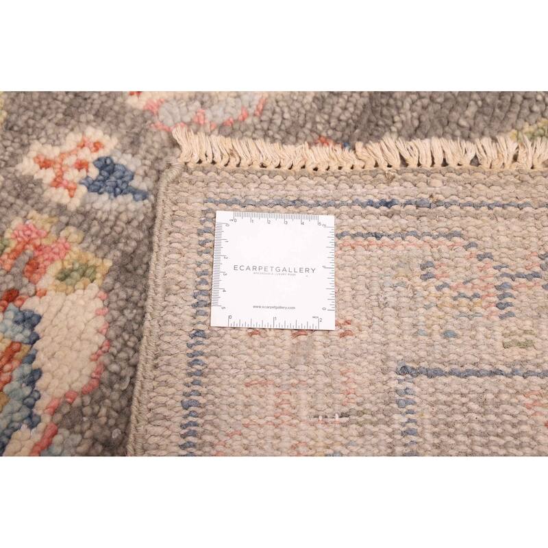 ECARPETGALLERY Hand-knotted Modern Oushak Dark Grey Wool Rug - 3'0 x 5'0