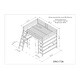 preview thumbnail 8 of 6, White Full Size Pine Wood Loft Bed with Desk, Ladder, and Shelves, High Guard Rails