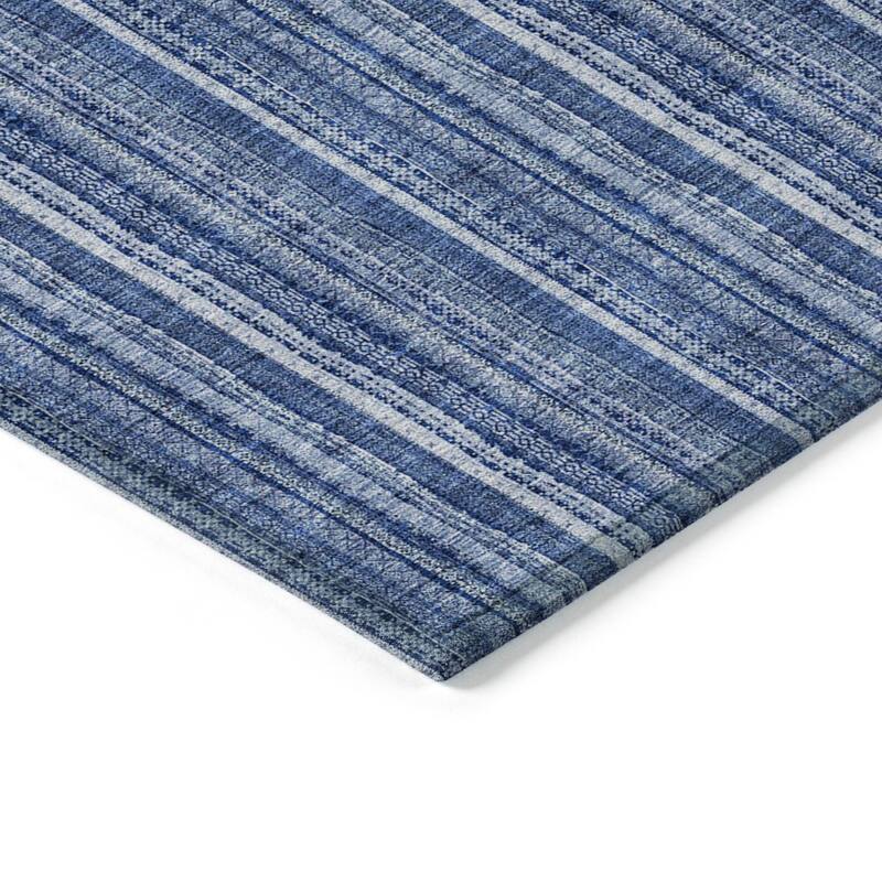 Machine Washable Indoor/ Outdoor Stripe Chantille Rug