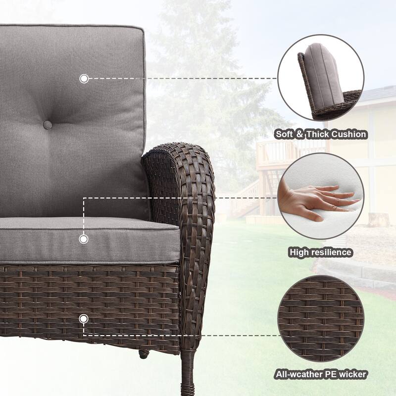 Gymojoy L-Shaped Outdoor Sectional Sofa Set, PE Wicker Couch with Water-Resistant Olefin Cushions