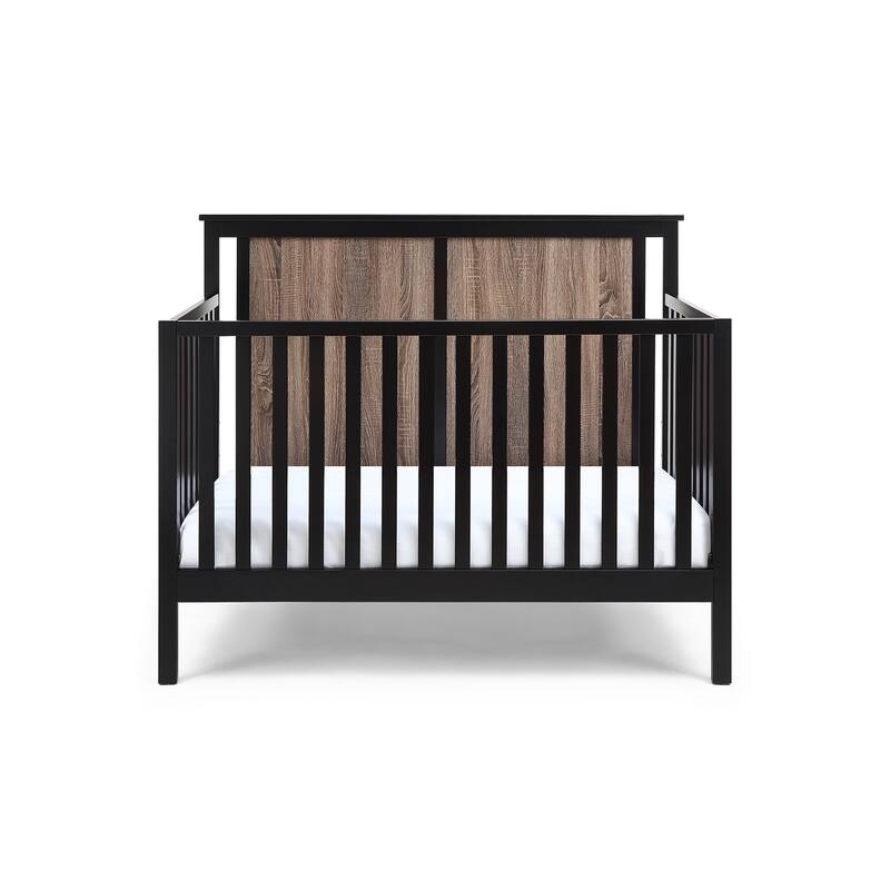 Connelly 4-in-1 Convertible Crib Black/Vintage Walnut - Black Brown