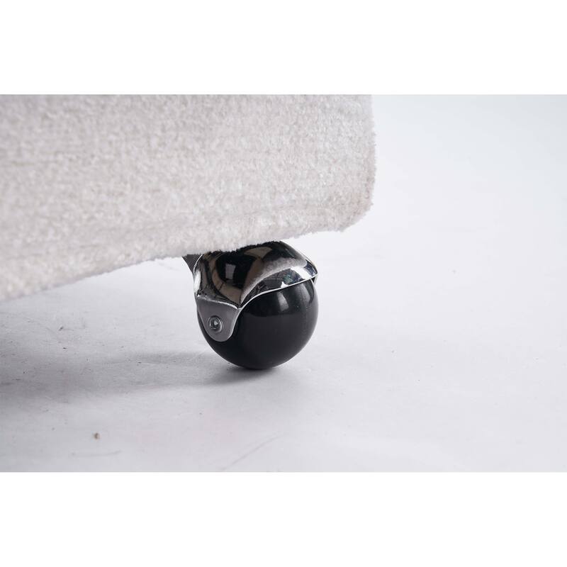 Fabric Dining Armchair With Back Cushion and Universal Wheels