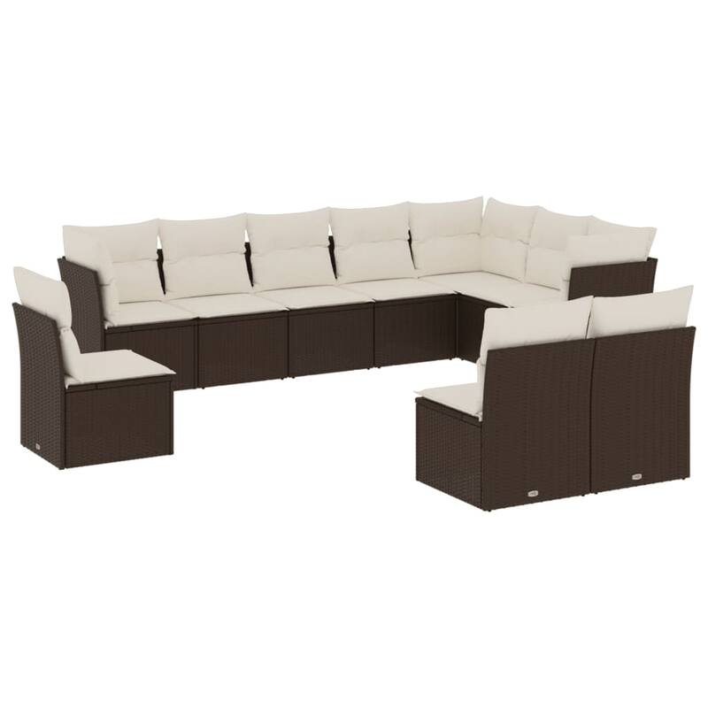 vidaXL Garden Sofa Set Brown PE Rattan Large Modular Garden Sofa Set - 24.4 x 24.4 x 27.2
