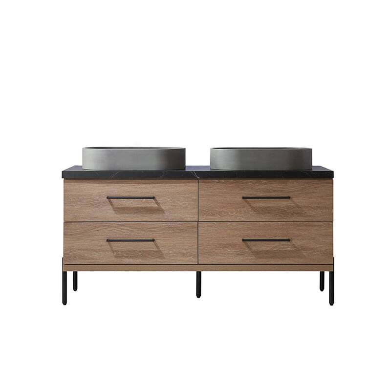 Trento Bath Vanity with Sintered Stone Top with Concrete Sink (O)