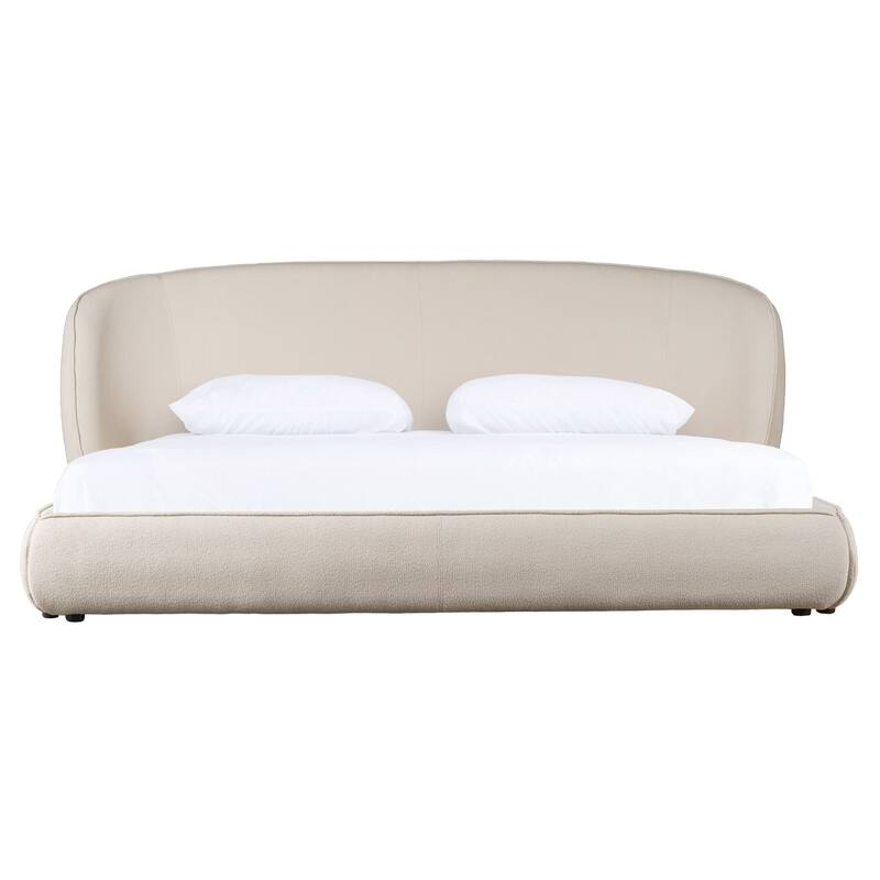 Modrest Lambert Modern Beige Fabric Upholstered Bed