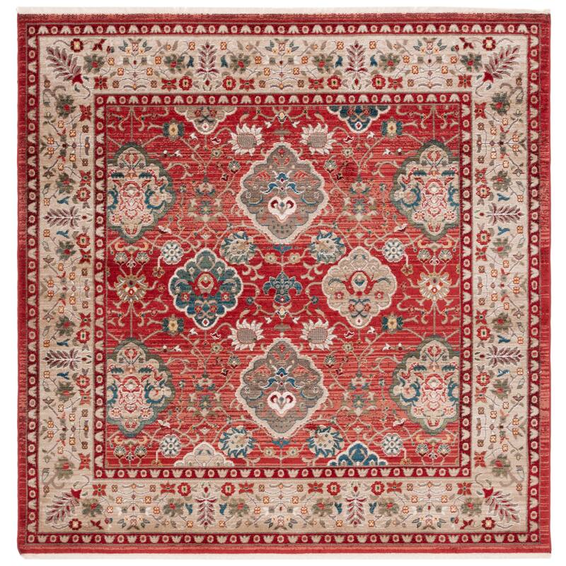 Lauren Ralph Lauren Ariel Traditional Oriental Rug - 6'7" Square - Red/Beige