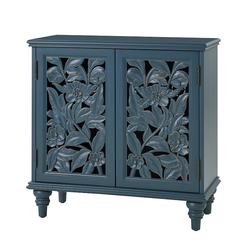 Alban Traditional 32"Tall 2 Hollow Door Accent Cabinet with LED light by HULALA HOME
