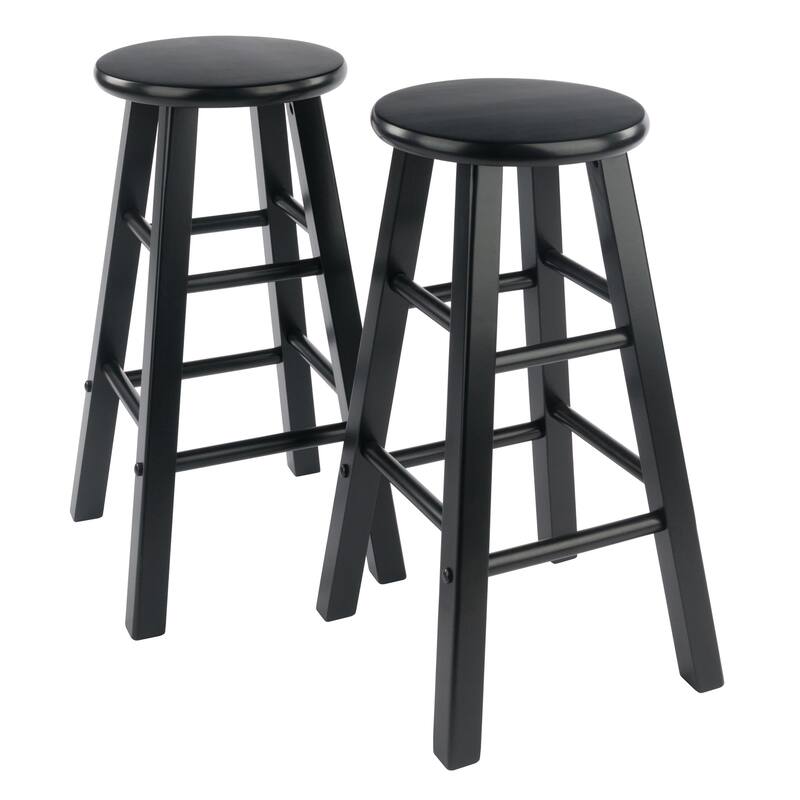 Element 2-Pc Counter Stool Set - 13.39 x 13.39 x 23.86 inches - Black