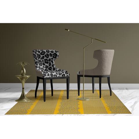LEOPARD KEY GOLD & GREY Area Rug by Kavka Designs