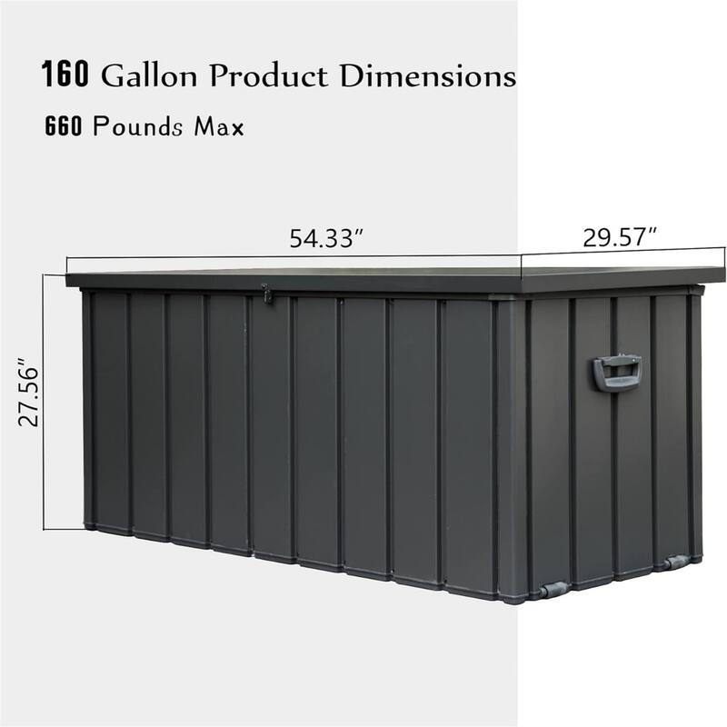 Oaks Aura Outdoor Storage Deck Box Waterproof for Outside Cushions, Throw Pillows, or Garden Tools, 3 Size, and Lockable