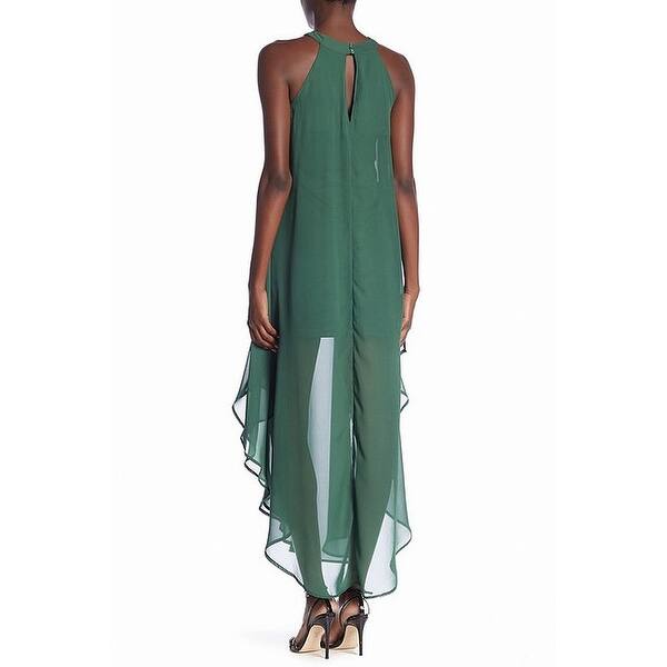 Shop Paper Doll Green Womens Size Small S Halter Sheer Keyhole