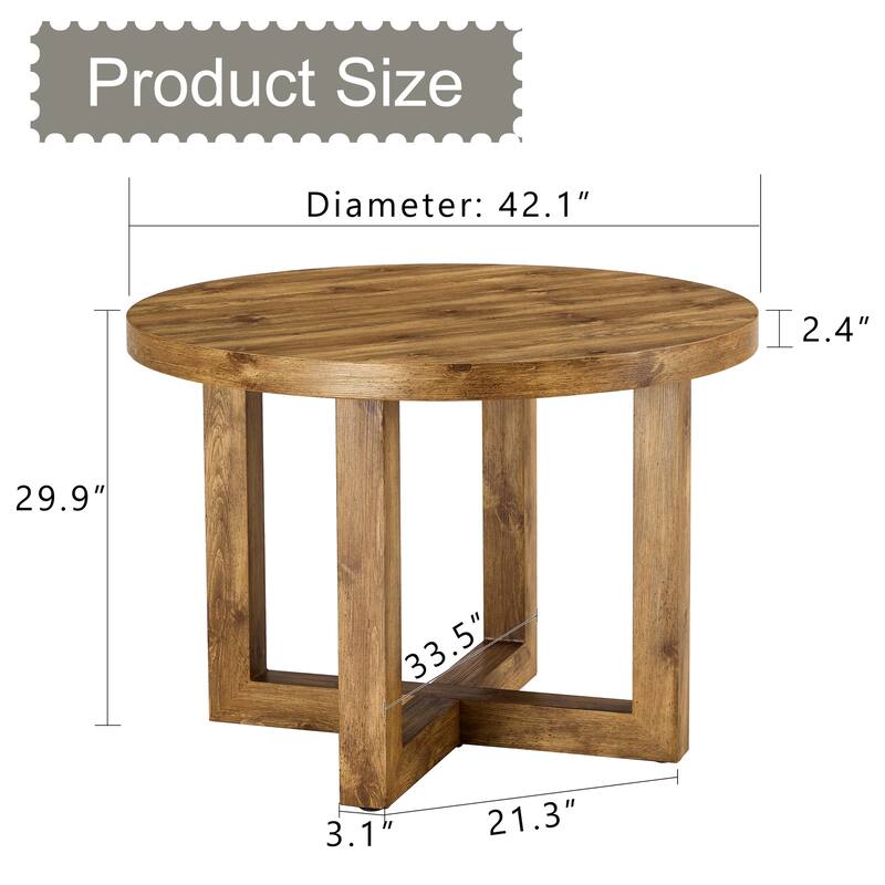 A modern and practical circular dining table - Brown