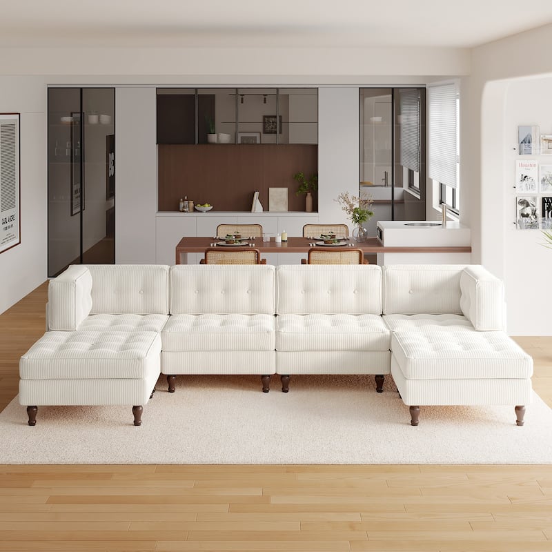 Madison Oversized Upholstered Corduroy Modular Sectional Sofa