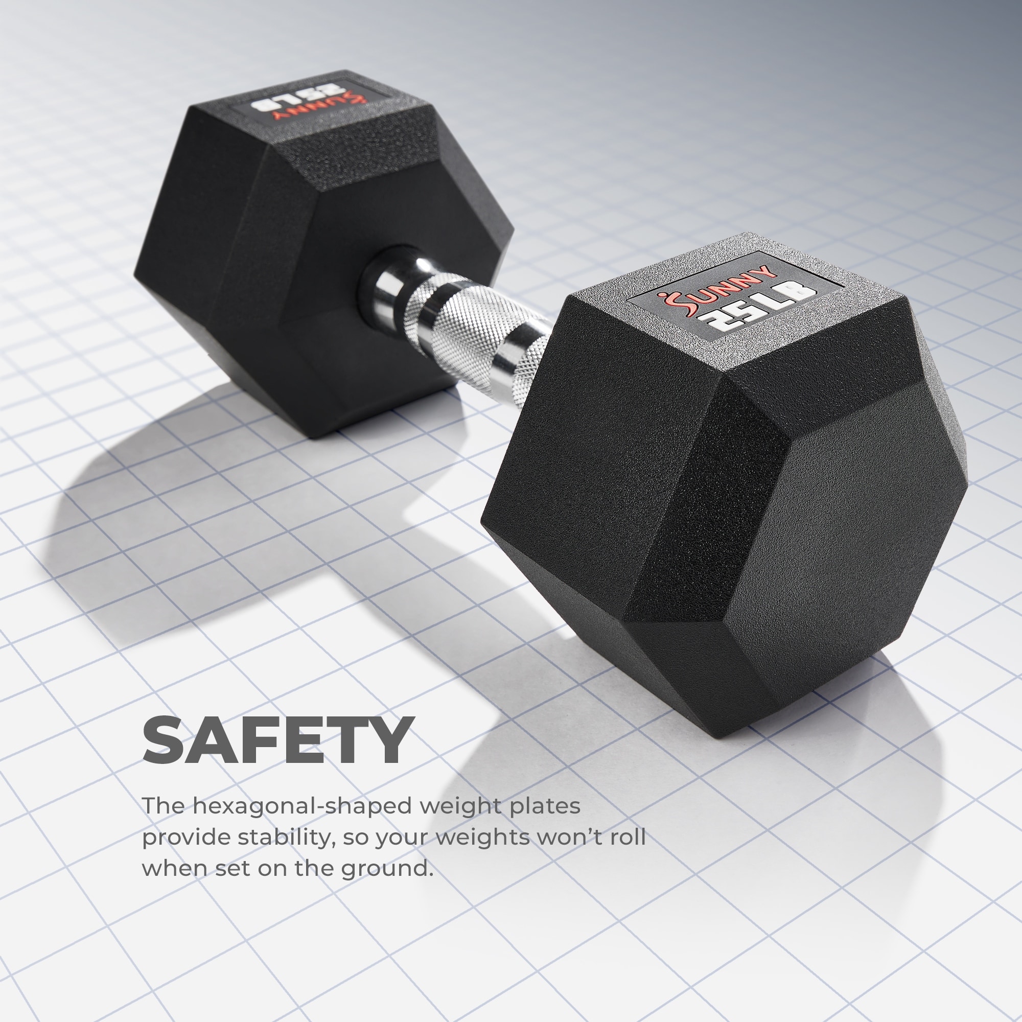 Sunny Health Fitness Core Fit Hex Style Dumbbell 50 Lbs Pair Sf Db03 50 Lbs