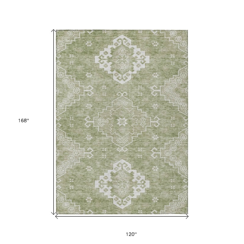 HomeRoots Medallion Traditional Rectangle Outdoor Rug