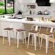preview thumbnail 9 of 11, 24 inch bar stools with backs set of 4 Counter Bar Stools with Wood - 24 inch White.