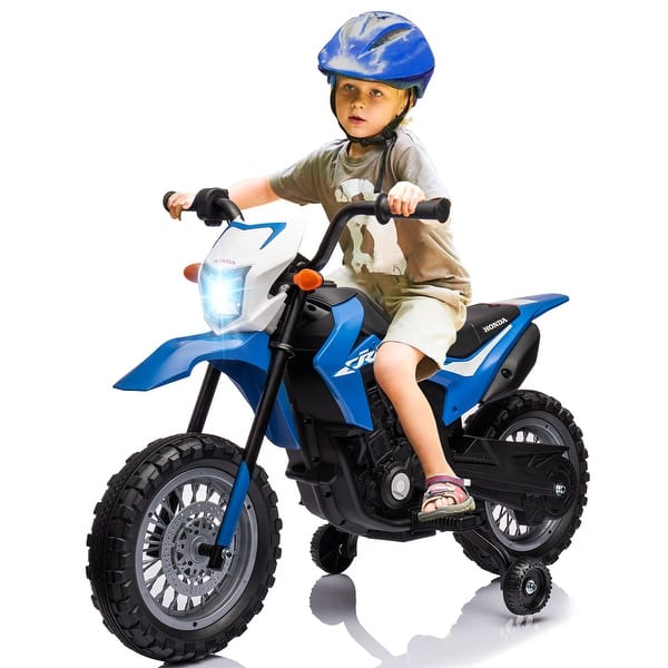 slide 2 of 3, Kids Ride on Motorcycle 6V Electric Motorbike Licensed Honda Blue