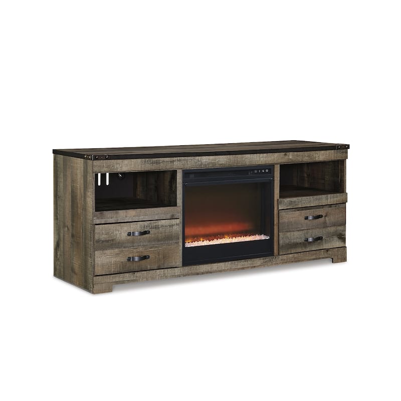 63" TV Stand with Electric Fireplace - 63.39" W x 19.61" D x 26.22" H