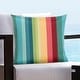 preview thumbnail 5 of 7, Siscovers Shore Stripe Solarium Indoor/Outdoor Throw Pillow 16" x 16" - Multi