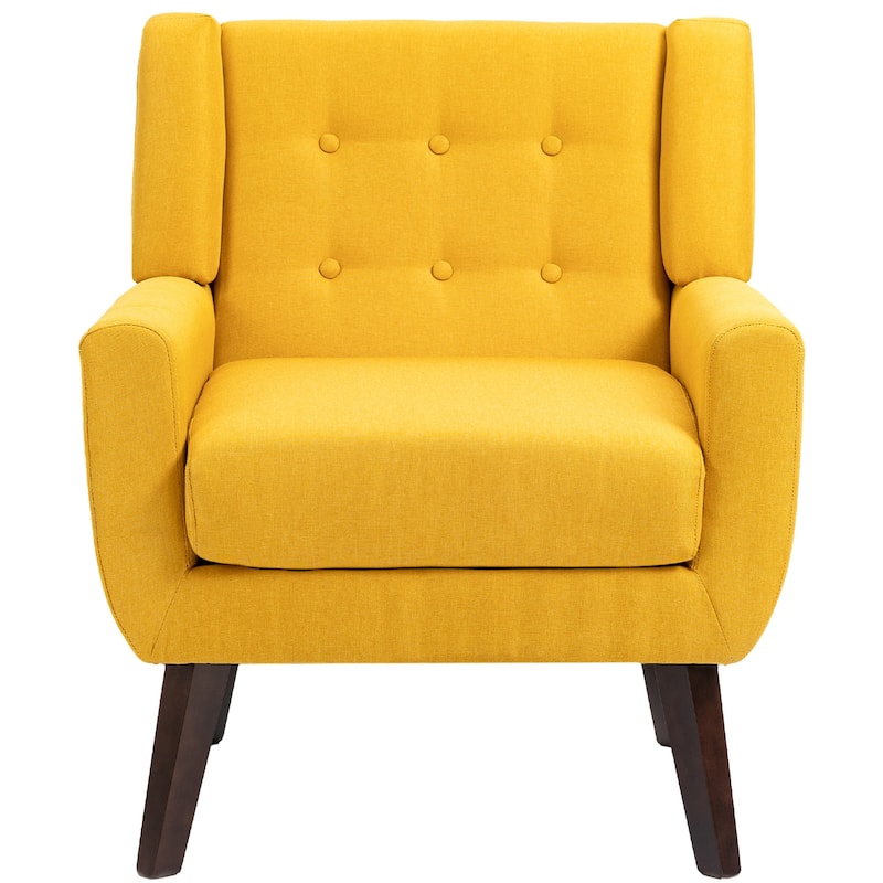 Cotton/ Linen Look Fabric Modern Accent Armchair