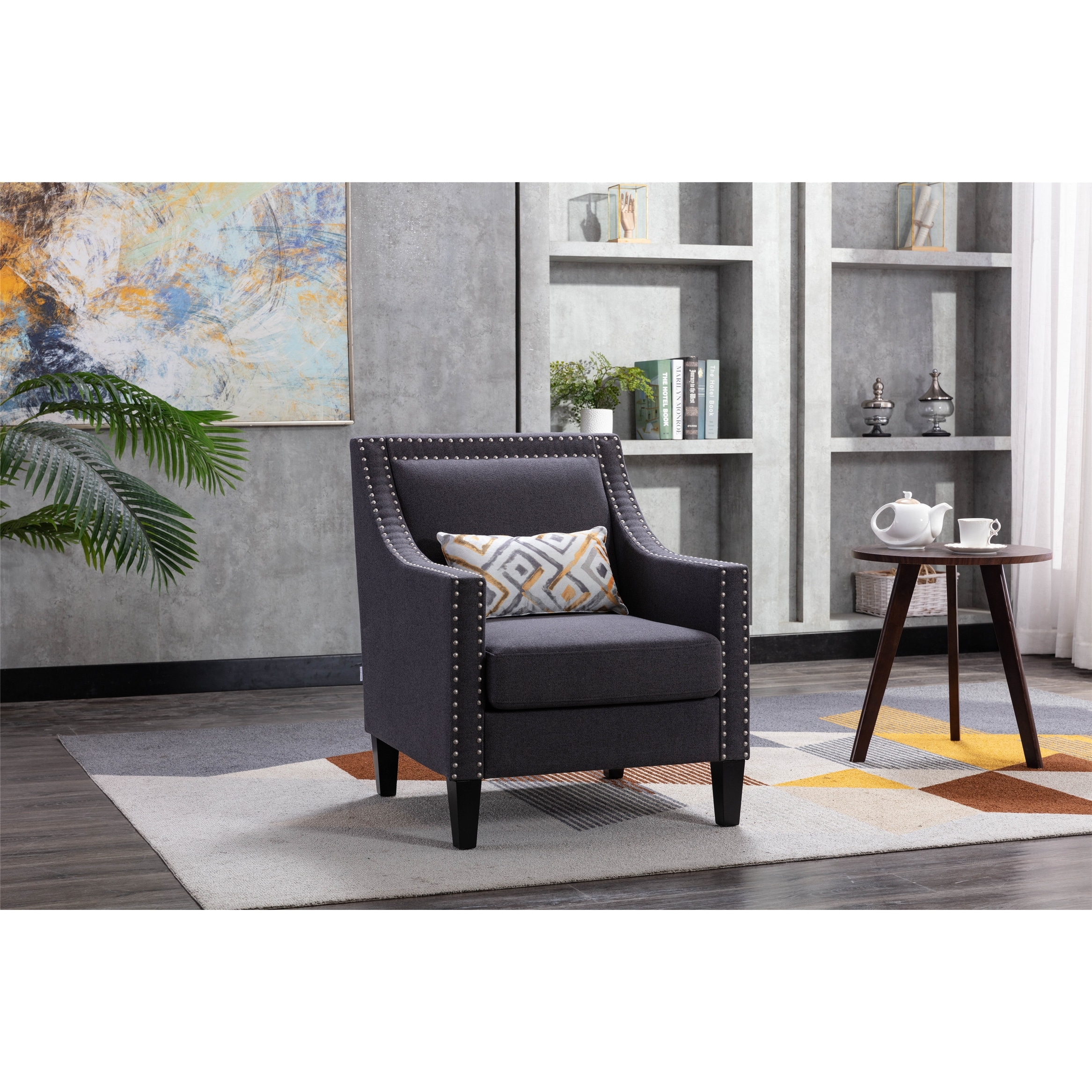 Studded sales accent chair