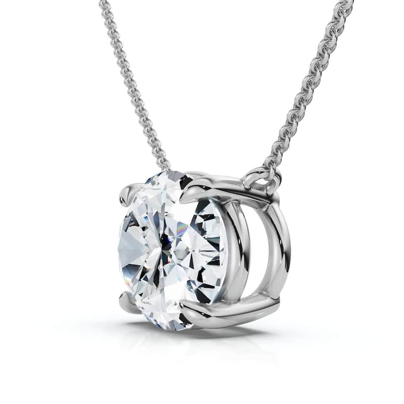 Bliss Diamond Certified 3Ct Diamond Oval Solitaire Pendant Gold 18" Women's Chain Lab Grown