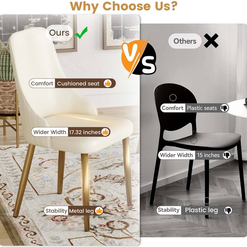 Pu Sponge-Filled Dining Chair(Set Of 2)