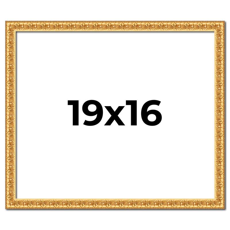 19x16 Frame Gold Real Wood Picture Frame Width 1 inches | Interior