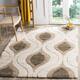 SAFAVIEH Florida Shag Bertille Geometric 1.2-inch Thick Rug - 3'3" x 5'3" - Cream/Smoke