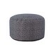 preview thumbnail 1 of 1, Allan Andrews Round Foot Pouf Lynx Indigo