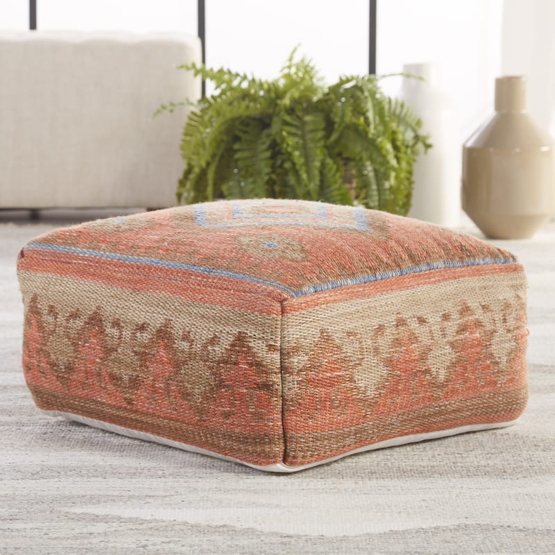Ember Indoor and Outdoor Tribal Cuboid Pouf - 20"X20"X8"