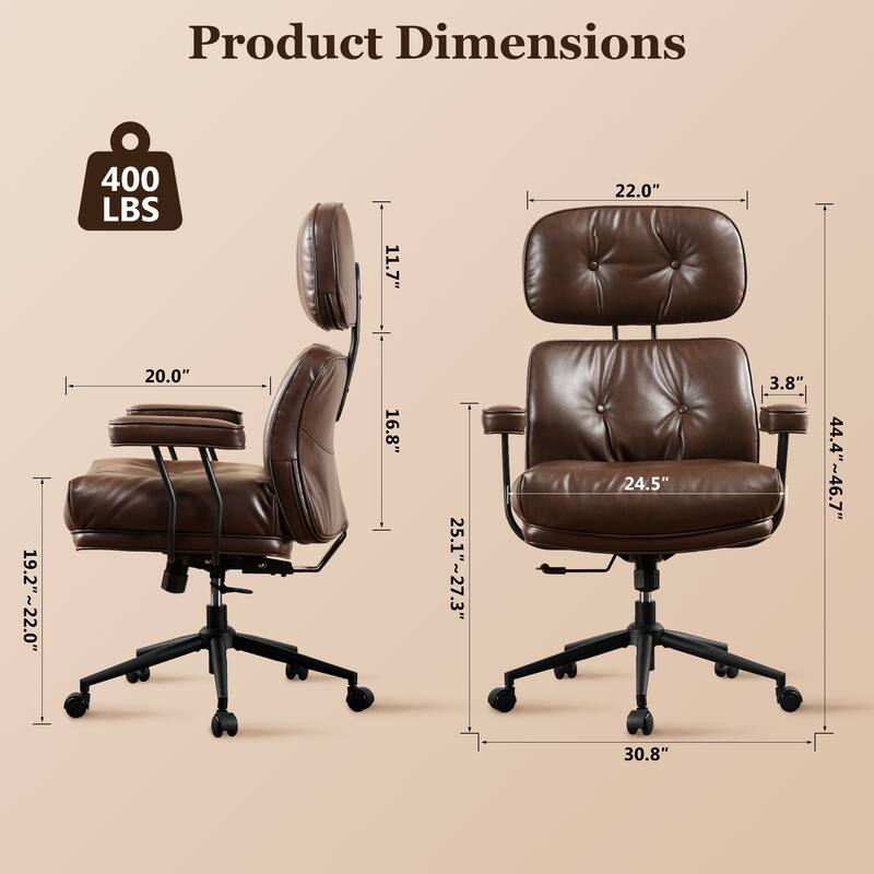 OVIOS PU Leather Ergonomic Lumbar Support Office Chair Desk Chair