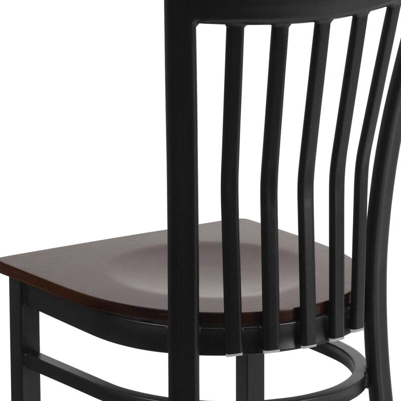 School House Back Metal Restaurant Chair - 17.25"W x 18.75"D x 34.75"H - 17.25"W x 18.75"D x 34.75"H