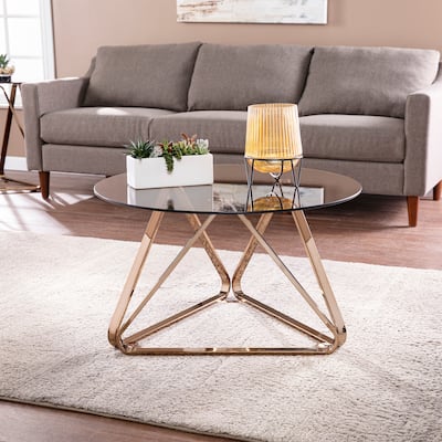 SEI Furniture Sawtelle Contemporary Champagne Glass Coffee Table