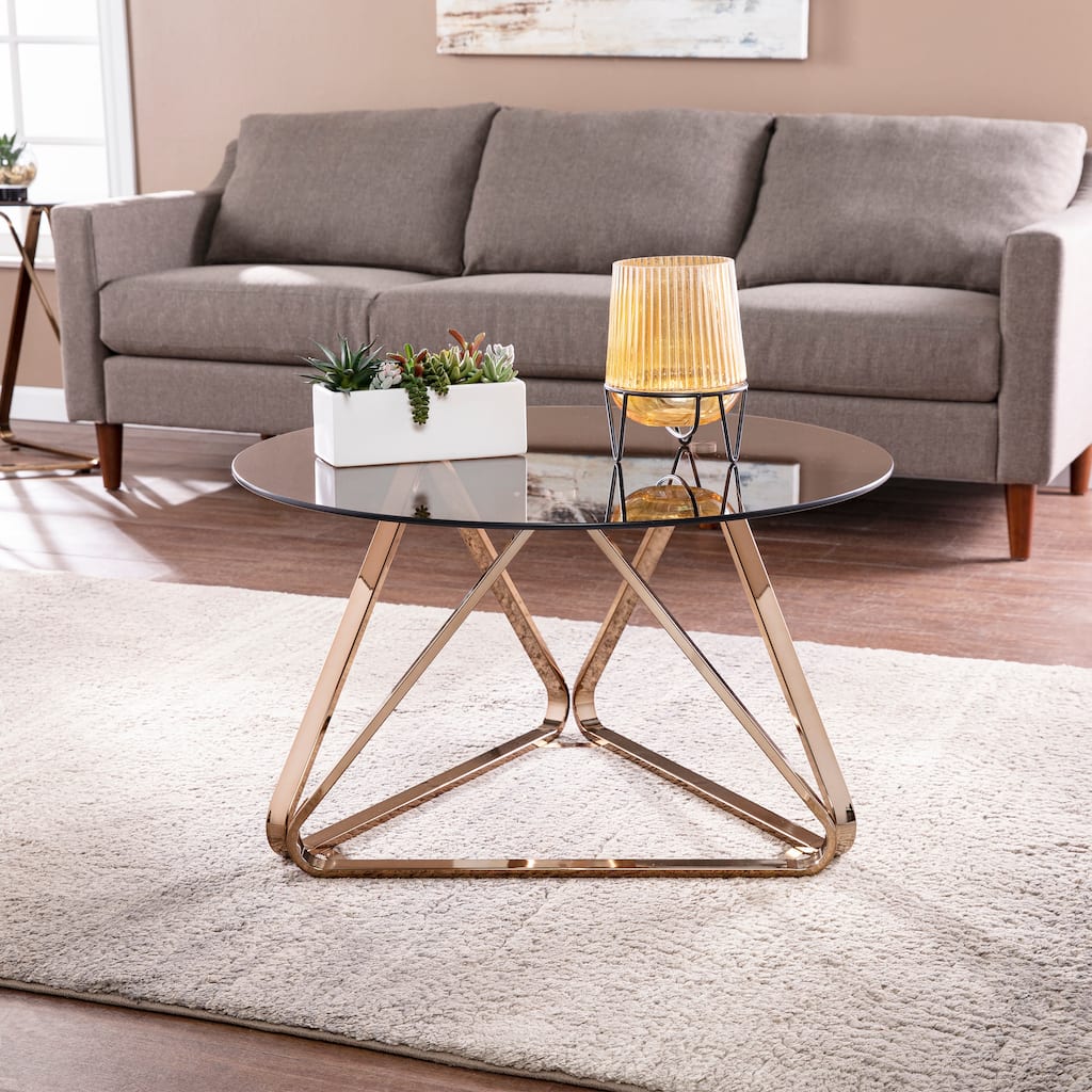 SEI Furniture Sawtelle Contemporary Champagne Glass Coffee Table