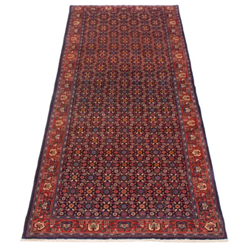 ECARPETGALLERY Hand-knotted Andelz Navy Wool Rug - 3'5 x 10'0