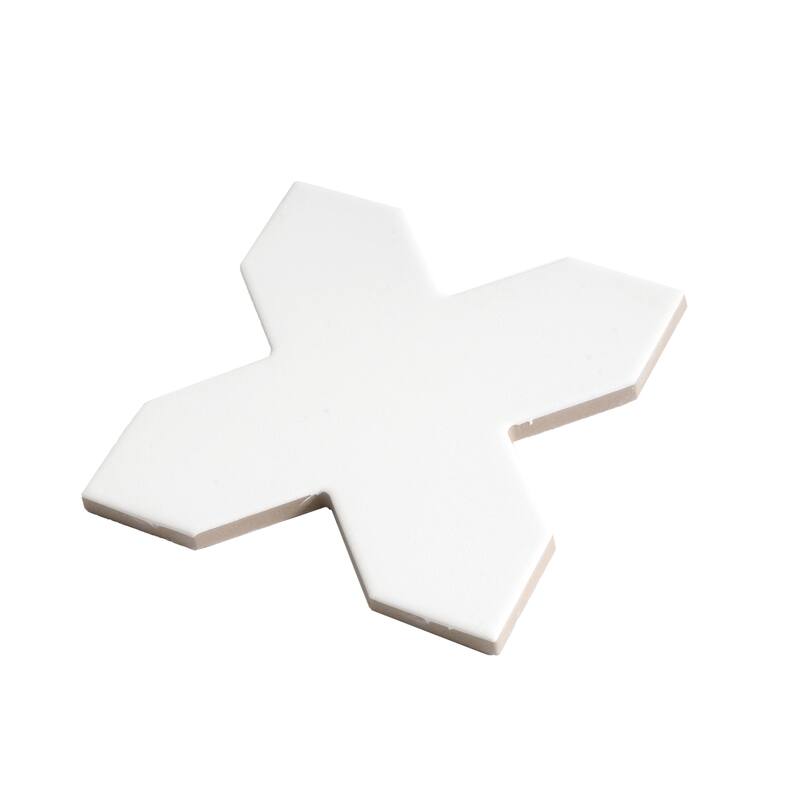 Apollo tile 5" x 5" Seville Matte Pure White Porcelain Tile (5.31 sq ft/case) - 34 Pack