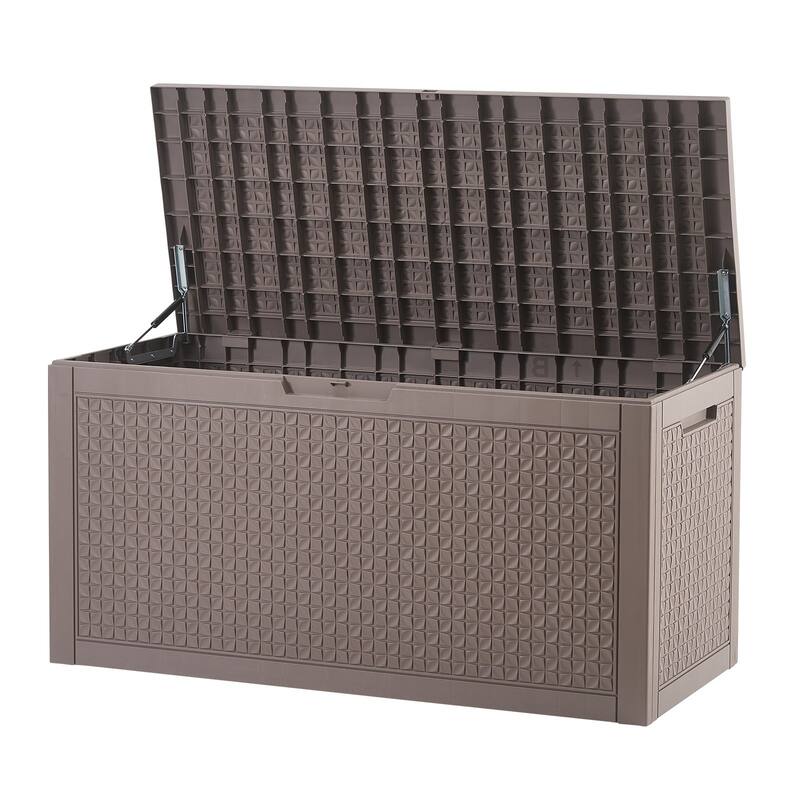 100-Gallon Outdoor Storage Box for Garden Tools and Pool Items - 48.58 x 21.46 x 24.50 in