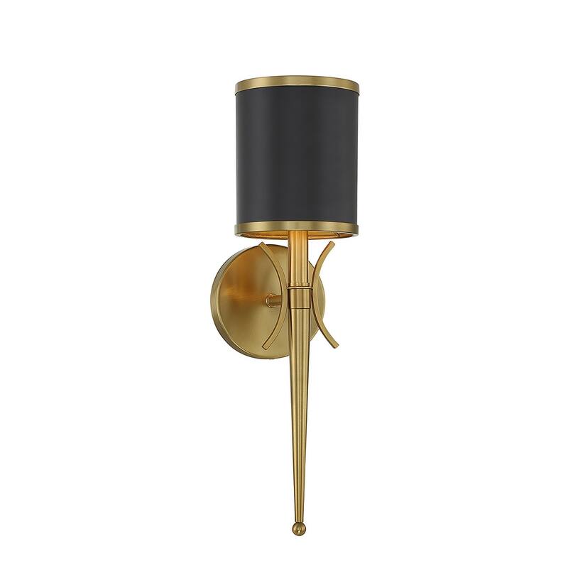 Savoy House 9-9944-1 Quincy 19" Tall Wall Sconce - Matte Black / Warm Brass
