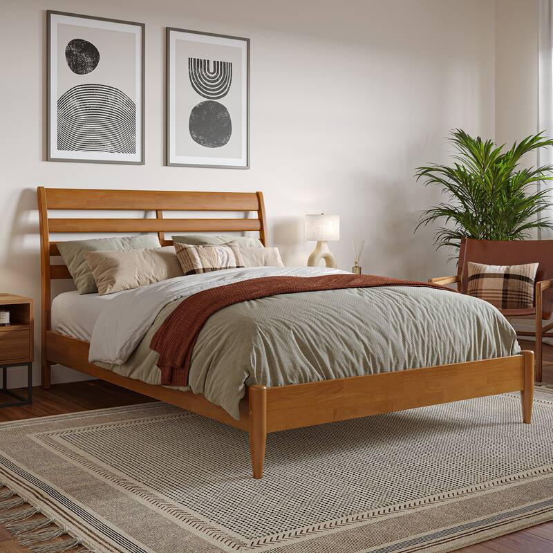 Savannah Solid Wood Low Profile Platform Bed - Light Toffee - Full